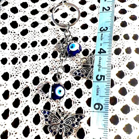 Evil Eye and Butterfly Purse Charm & Keychain - New - Picture 4 of 4